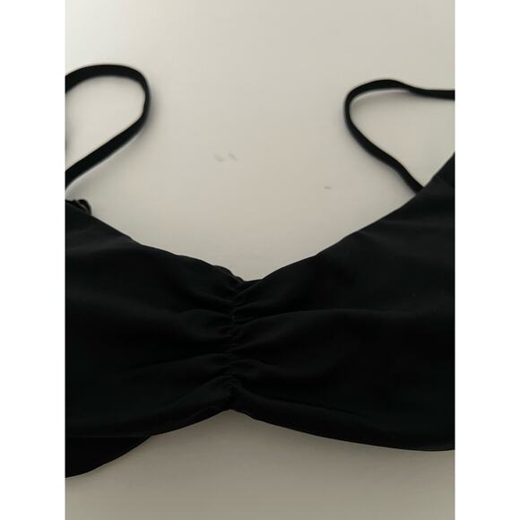 NWT Andie Women’s The Symi Adjustable Ruched Bikini Top Smooth Black Size S - Picture 9 of 12